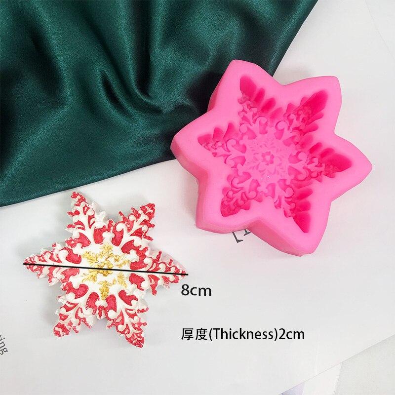 Schneeflocke Mousse Eis Silikon Form Winter Weihnachten Dekoration Kreative Hand Tropfen Kleber Aromatherapie Kerze Form