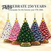 Christmas Party Supplies 5 Pcs 2D Flat 250 Anniversary USA Tree Ornament, Year Decorative Wall Hanging of America 1776-2026 Acrylic Patriotic