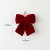 Christmas Bow Decoration Velvet Red Bow Knot Baubles Hanging Ornaments DIY Xmas Trees Pendant For Holiday Home Party Decorations