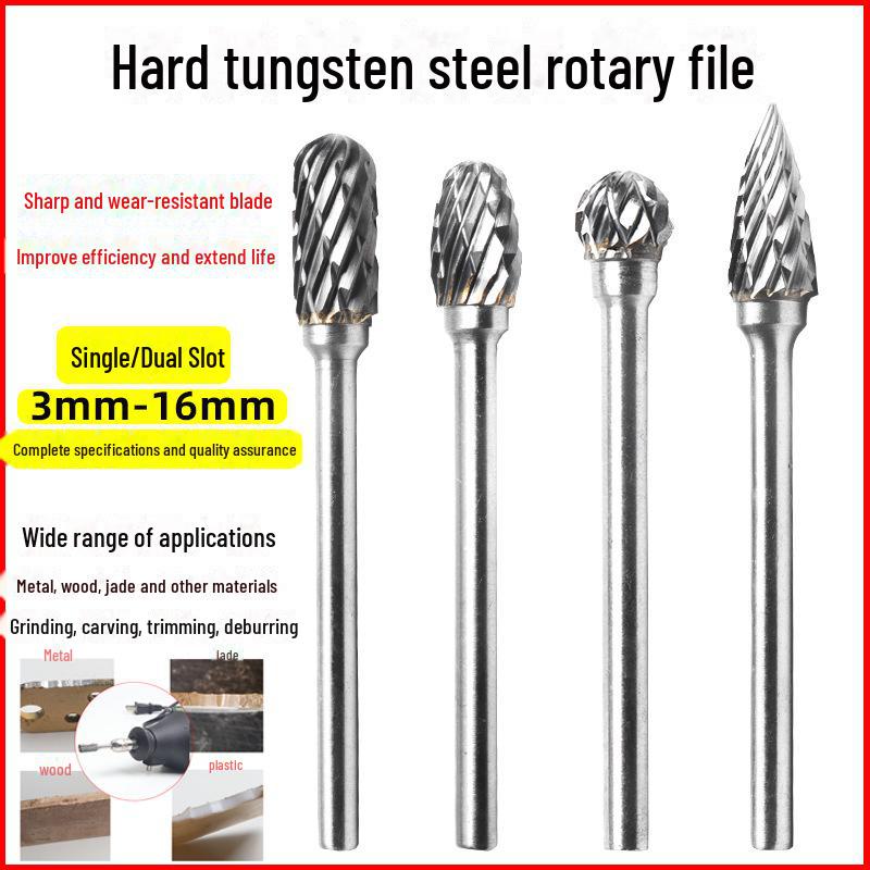 Tungsten Steel Grinding Head Carbide Rotary File for Metal Polishing, Wood Carving, Milling Cutter - 3x6mm