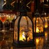 Halloween Decoration Candle Lantern, Decorative Spooky Witch Skeleton Pumpkin Tabletop Party Supplies Light for Haunted House, Front Porch,