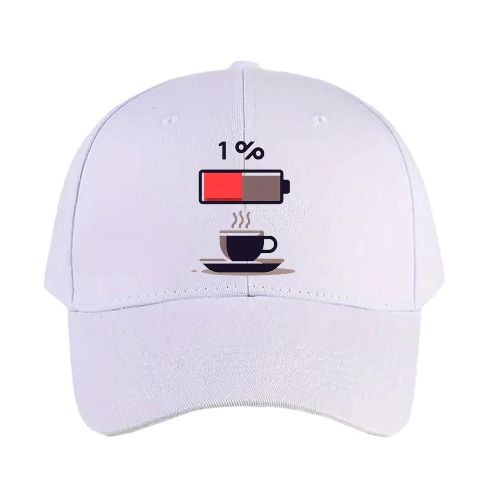 Battery at Powered by Coffee Woman Man Baseball Cap Adult Adjustable with Curved Brim Hiking Fishing Hat trucker cap