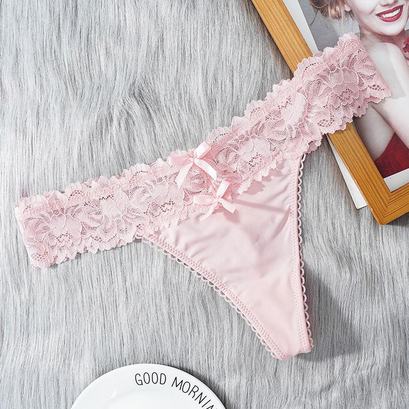 Sexy Lace G String Panties Low Waist Transparent Hollow Out T Back Comfortable Transparent Knickers