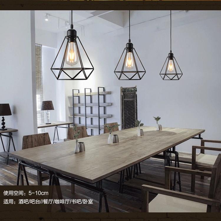 Industrial Pendant Light Led Adjustable Hanging Lamp Shade for Home Kitchen Metal Cage Pendant Lighting for Island Dining Room