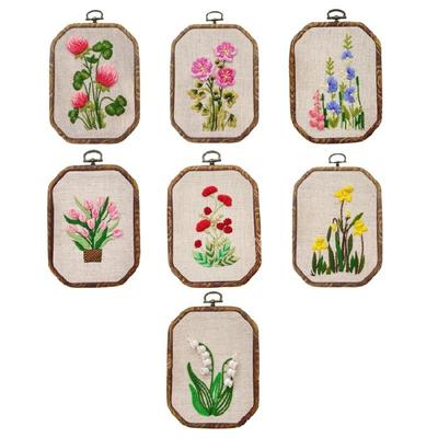 4.3x6Inch Embroidery Frame with Embroidery Fabric Embroidery Pattern Instruction and Accessory for Home Decoration