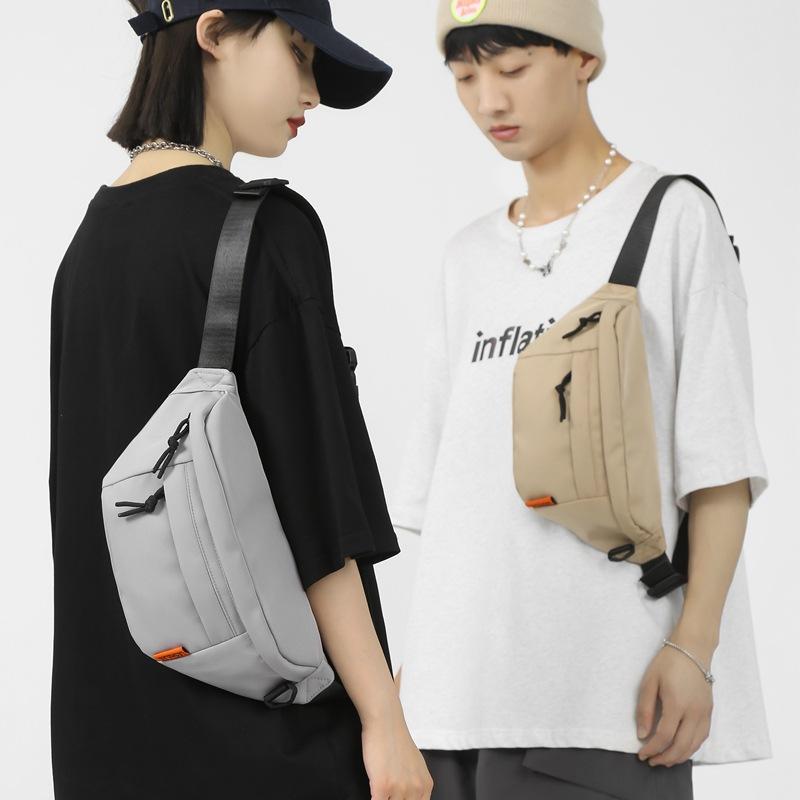 Minimalist Crossbody Bag, Couple Sports Style, Large Capacity Chest Bag, Casual Japanese Shoulder Bag, Motorcycle Trendy Cool Solid Color Backpack