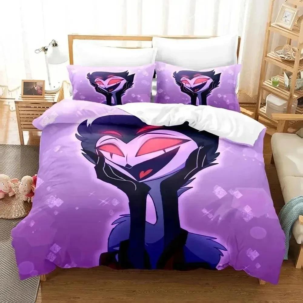 Anime Hazbin Stolas Hotel Bedding Set Duvet Cover Bed Pillowcase Comforter King Queen Size Quilt Cover Set For Boys Adult