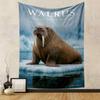 Walrus on Ice Arctic Wildlife Design Patterned tapestry for bedroom and living room home decor