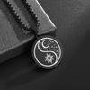 New Stainless Steel Sun Moon Yin and Yang Tai Chi Round Pendant Necklace Creative Stainless Steel Jewelry for Men and Women