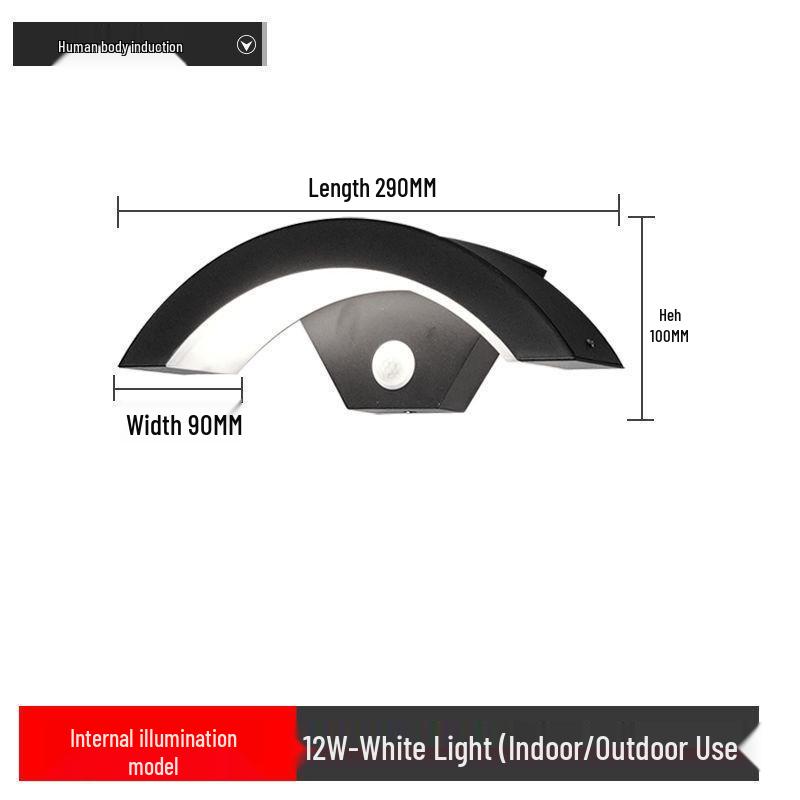 Waterproof LED Outdoor Wall Light with Sensor for Courtyard, Balcony, or Doorway