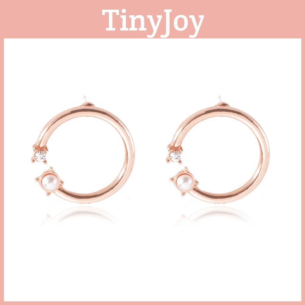 And European Elegant American Style Alloy Pearl Stud Earrings Women For