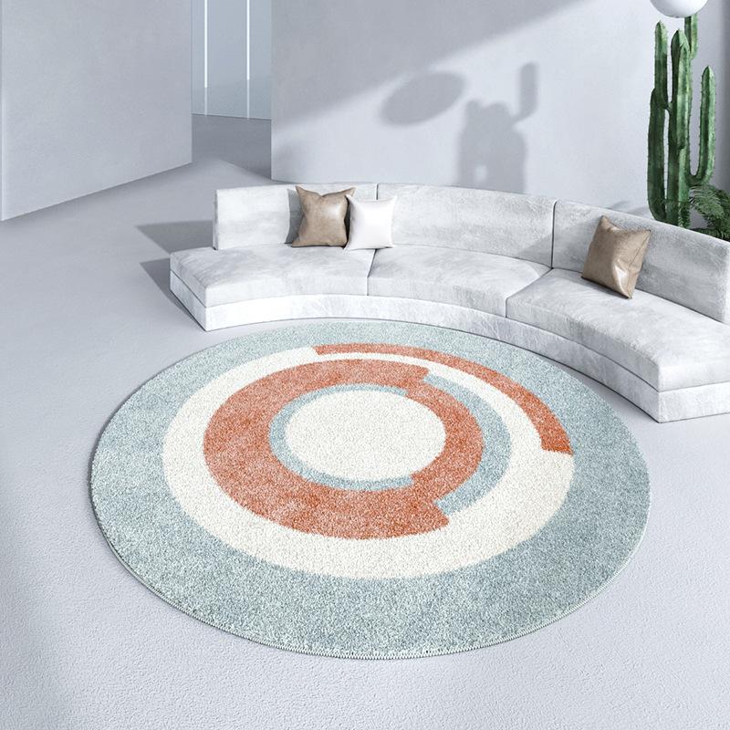

VIKAMA Художественный круглый ковер Нескользящий Короткий ворс Спальня Гостиная Адаптивное украшение дома Пространственные слои Ощущение 60X60CM(2X2FT