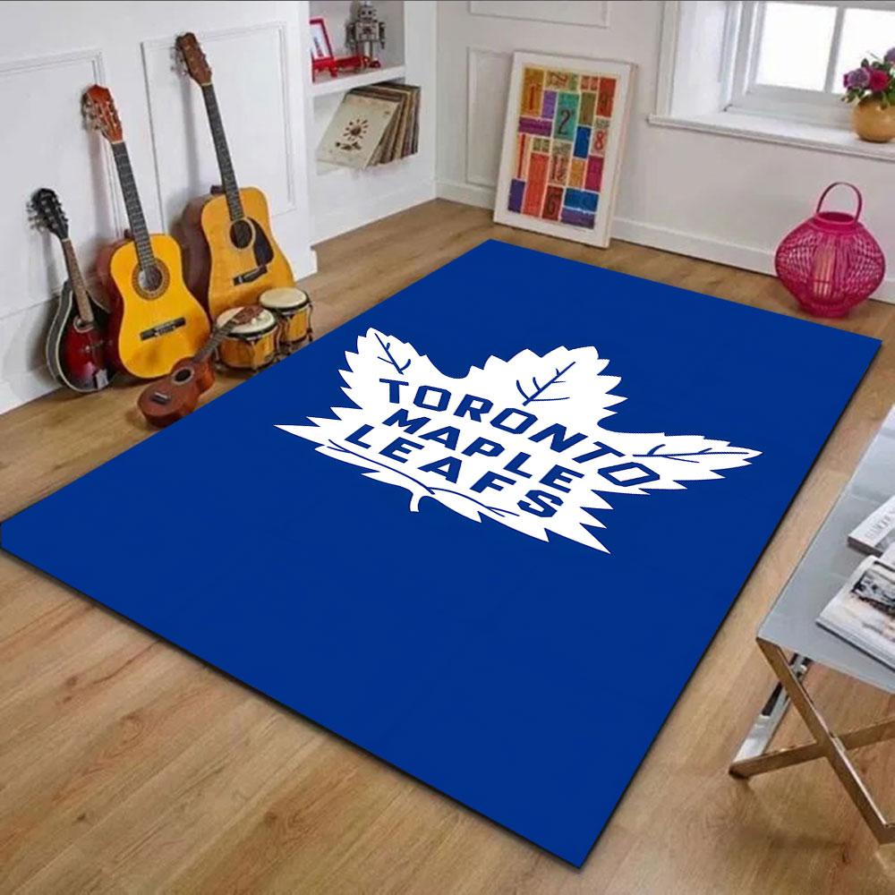 Toronto Maple Leafs Logo Design Patterned carpet, non slip mat suitable for living room and bedroom sofas