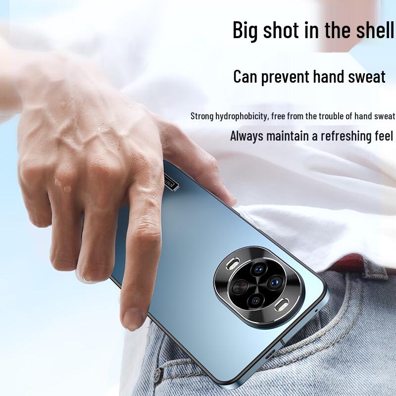 IM-CHEN Alloy Lens Ring Frosted Phone Case for Huawei Nova 14 Series
