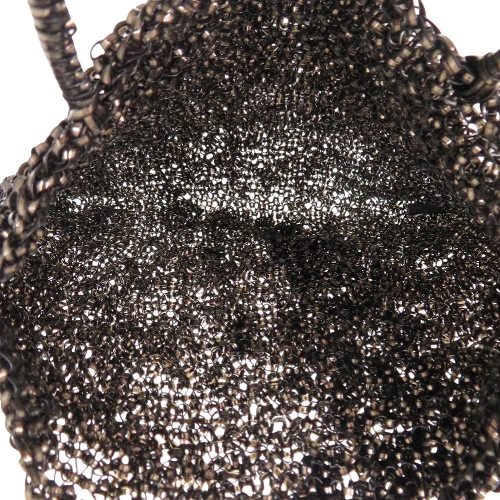 Used AUTHENTIC ANTEPRIMA Flower motifHand Bag Black wire