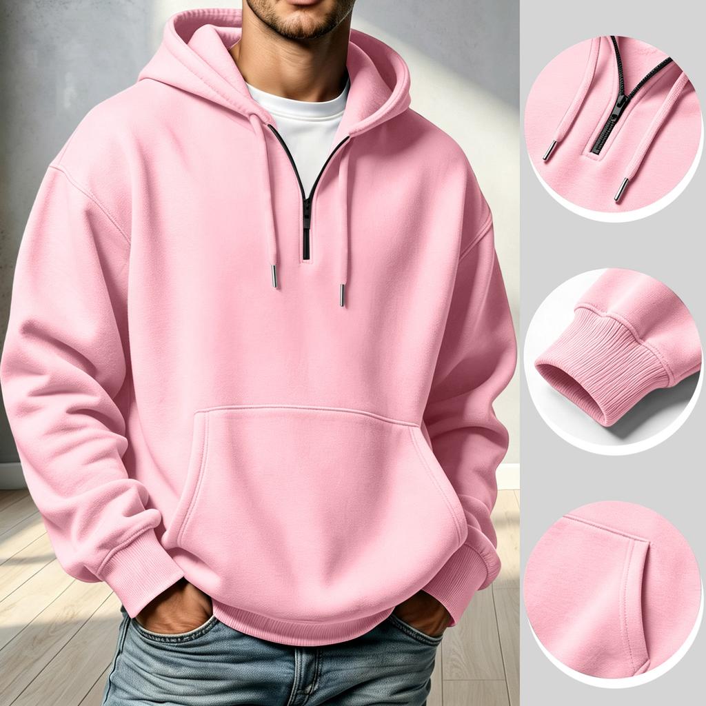 Men's Casual Hoodie Sweatshirt with Drawstring for Everyday Wear