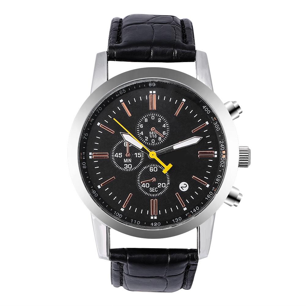 Fashionable Men Women Wristwatch Analog PU Band Wrist Watch(Brown)