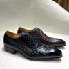 Men'S Leather Shoes Embossed Crocodile Pattern Business Dress Leather Shoes European Style Pure Leather Single Shoes Fashion Wedding Shoes
