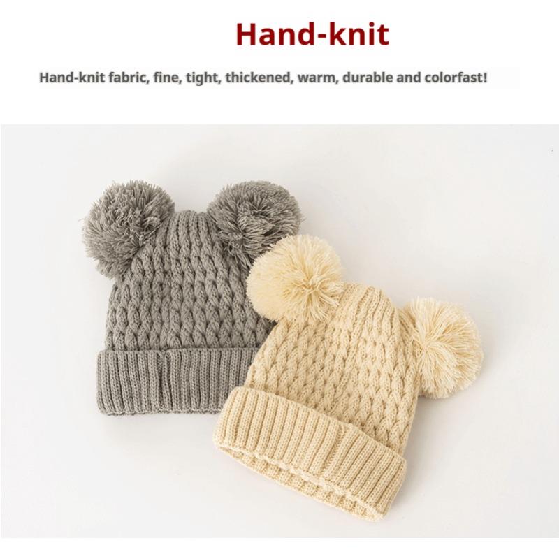 3pc3-12Y Children's Hat, Scarf and Glove Set, Children's Thickened Winter Hat with Snowflake Color Pattern Knitted Cap