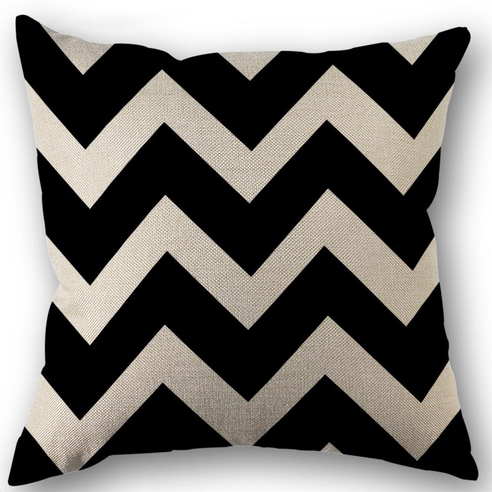45X45Cm Linen Polyester Cushion Cover Abstract Geometric Grids Stripe Throw Pillowcase For Sofa Home Decor Pillows Case