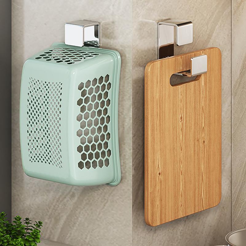 2Pcs Stainless Steel Washbasin Hook Multifunction Punch-Free Kitchen Bathroom Rack Basin Storage Rack Towel Hanging Holder