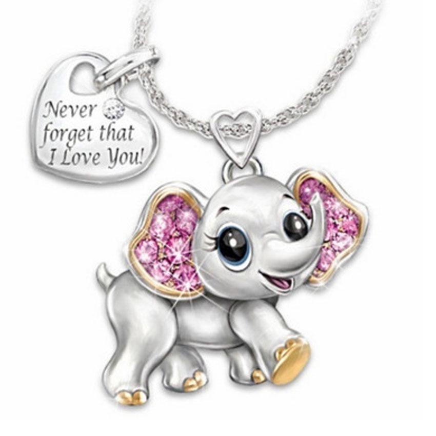 Zweifarbige Tierkette: Marienkäfer, Elefant, Eule & Biene für Frauen