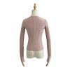 Thin Long Sleeve T-shirt Solid Color Lace Up T-shirt Soft Sweet Slim Tops  Women