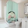 Cute Easter Bunny And Eggs Design Waterproof Shower Curtain Heat Resistant Machine Washable Non-Transparent 180X180Cm