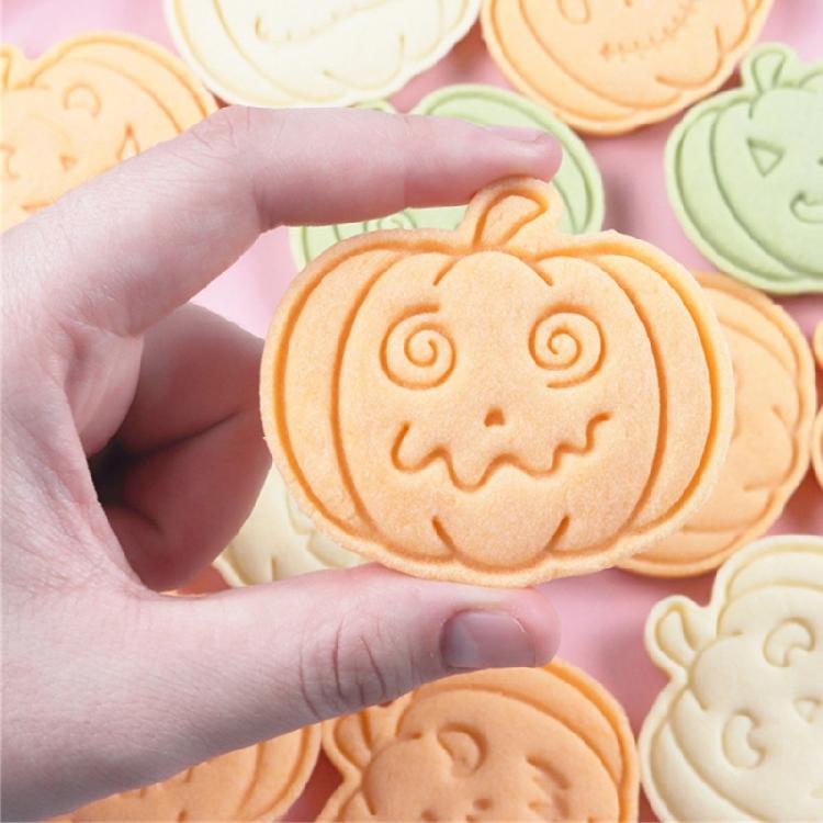 Halloween Baking Essential 3D Pumpkin Cookie Cutters Reusable Plastic Molds For Festives Cookie Cakes And Decorations