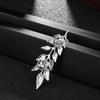Women Collar Button Honeysuckle Leaf Shape Lapel Brooch Pin Suits Coats Bags Scarves Badge Versatile Accessory