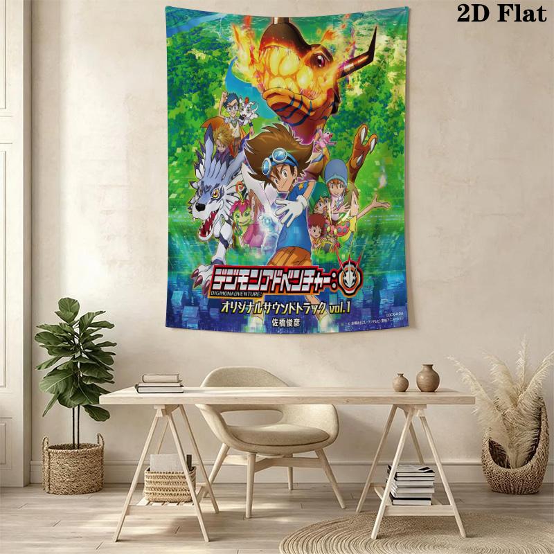Digimon Ultimate Adventure Tapestry Background Cloth Fashion Print Homestay Soft Decoration Tapestry Background Cloth Soft