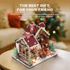 Christmas Night Warm House - Miniature Dollhouse DIY Kit with Music Box, Desktop Decor, Creative Gift (English Color Box)