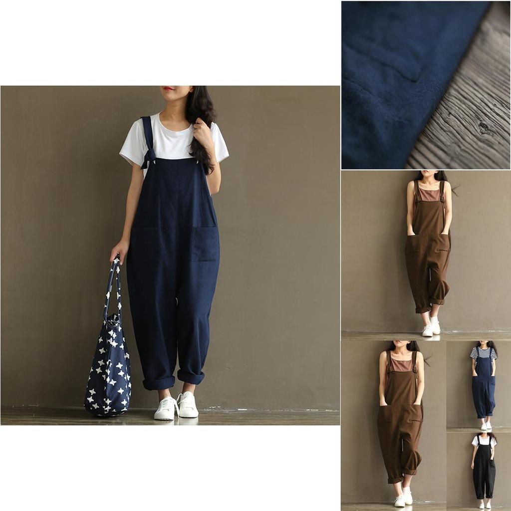 Stylish Womens Loose Jumpsuit With Comfortable Sleeveless Design And Wide Leg Fit