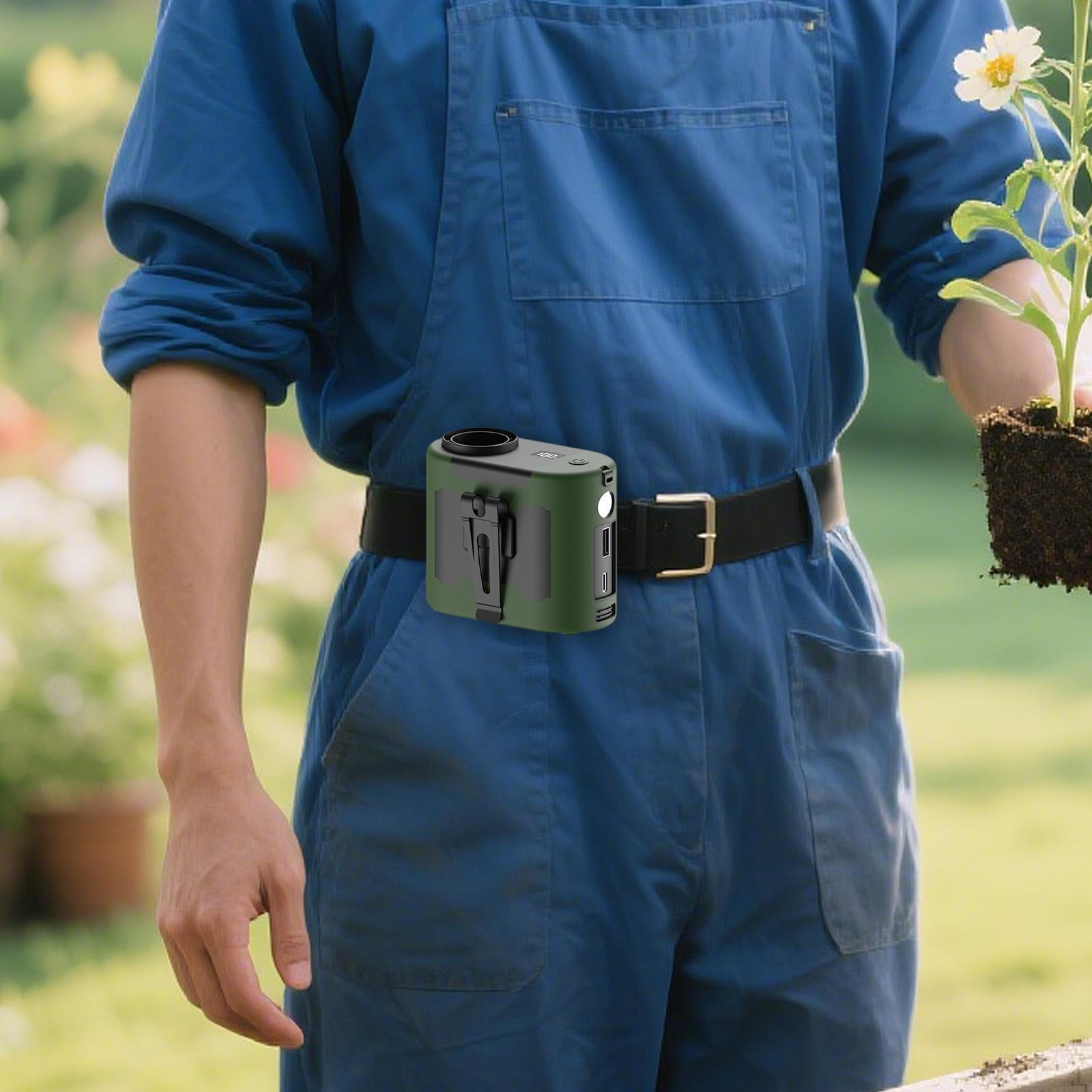 

Portable Waist Fan Desk Summer Neck Hanging for Running Gardening Indoor Gray зелений