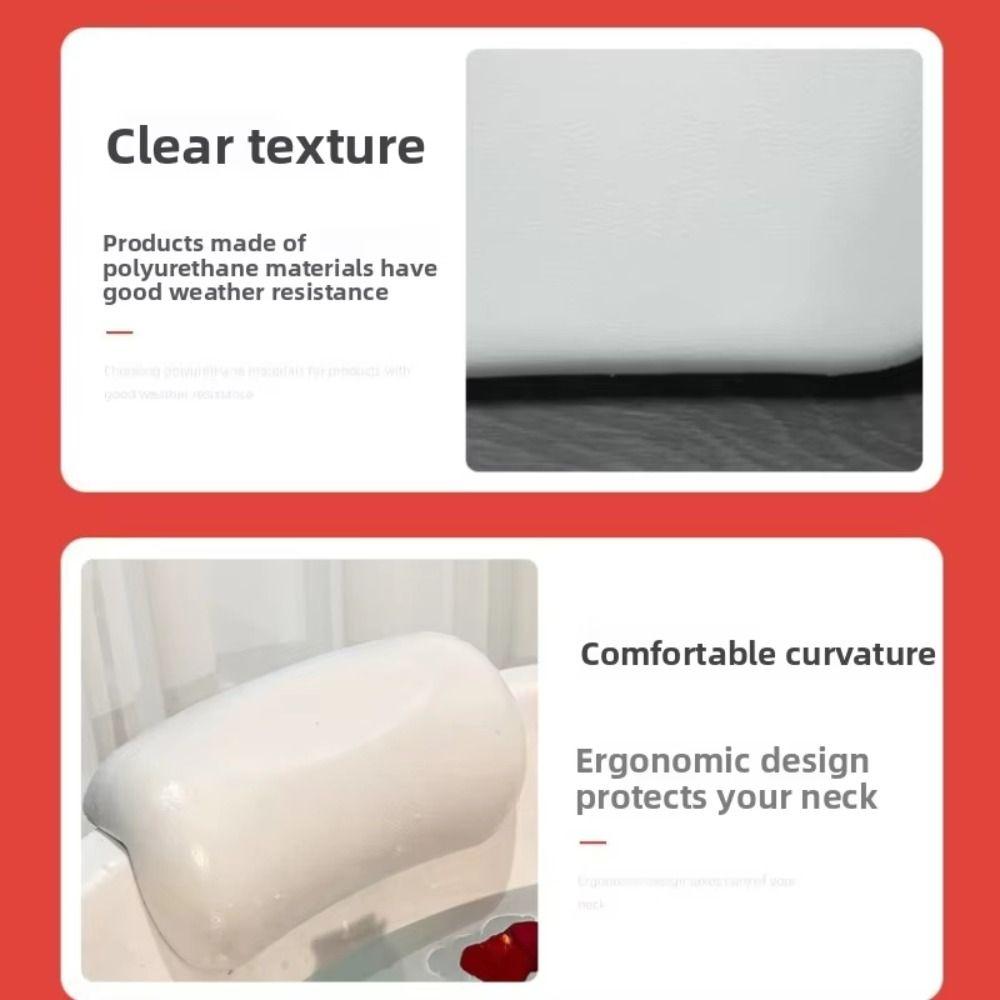 Suction Cups Bathtub Headrest Non Slip Bath Neck Cushion Thick Bath Pillow Bathtub Use