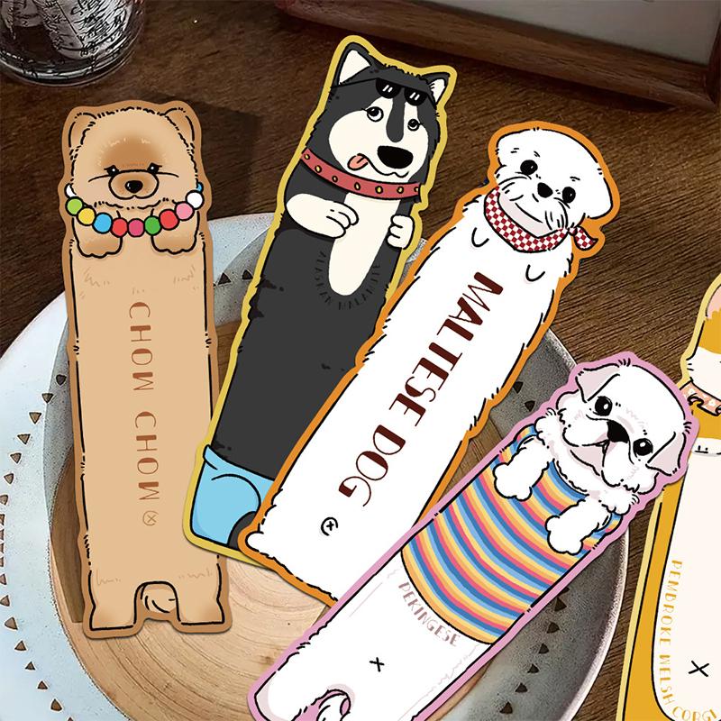 30Pcs Cartoon Kawaii Puppy Themed Bookmarks Student Reading Book Page Marking Cute Animal Bookmarks Student Stationery Gifts