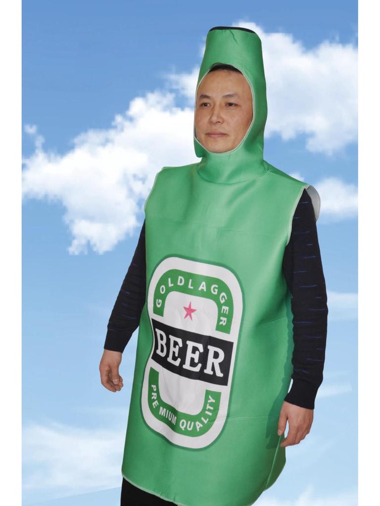 Costume Cosplay da Birra di Halloween Transfrontaliero per Adulti - Divertente Outfit da Palco Verde