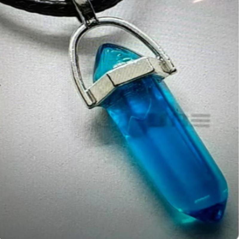 1Pc Hexagon Pillar Stone Necklace Bullet Pendant Choker Necklace Fashion Jewelry Gift
