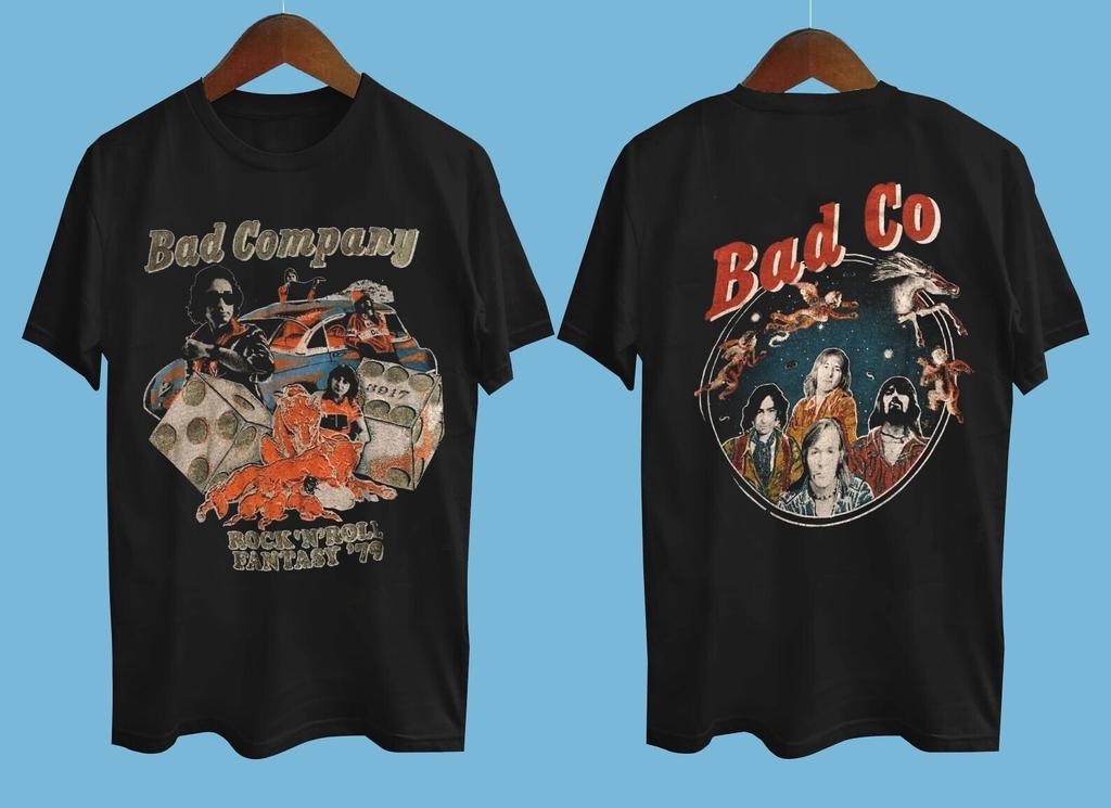 Bad Company Band Short Sleeve Shirt 2 Side Black All Size Unisex Shirt Reprint