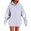 Women's Solid Color Long Sleeve Casual Halloween Print Pullover Hooded Sweatshirt