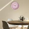 Stylish Wall Continuous Second Indoor Wall inches Diameter Clock, Quiet, Hand, Clock, 9.9 (25 cm) (Pink Gold)
