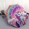 1pc Unicorn Hello Kitty umbrella automatic open/close, 8-Rib Durable Frame, Compact Folding Design, Ideal Birthday/Holiday Gift  1172A