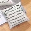 1Pc Friendship Quote Dragonfly Throw Pillow Cover,Suitable For Sofa,Bedroom,Living Room,A Heartwarming Gift For Best Friends