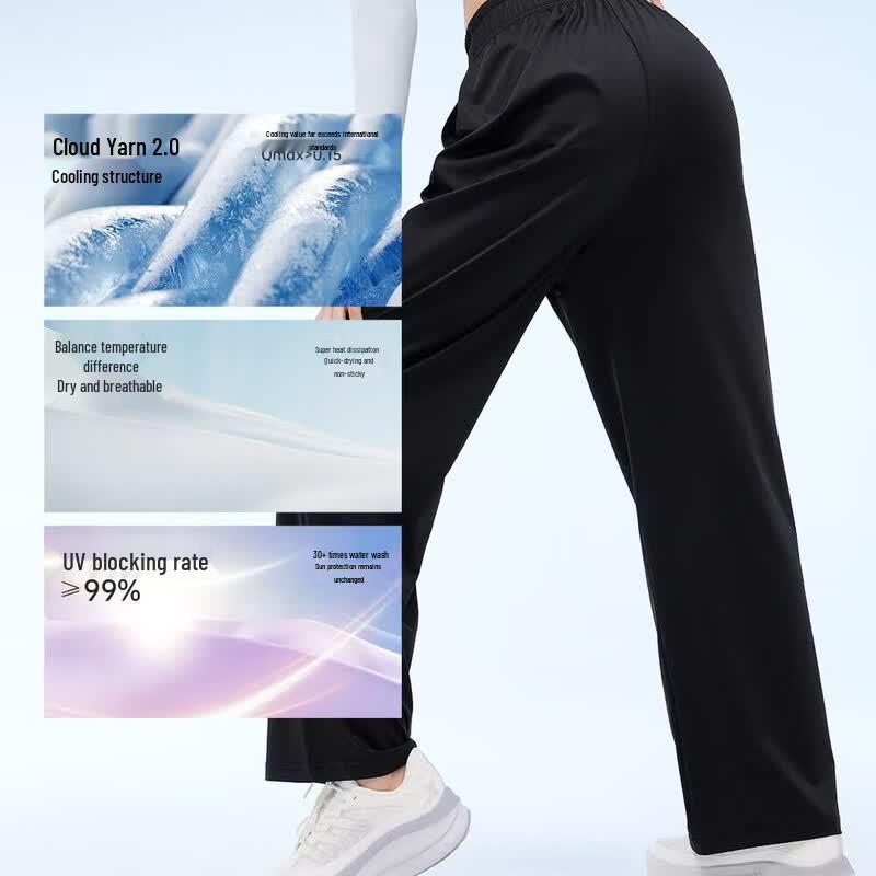 VVC Women's Summer Ice Silk Wide-Leg Sun Protection Pants