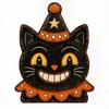 Halloween Pumpkin Ghost Pendant Distressed Painted Cartoon Wooden Black Cat Ornament