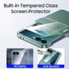 For Samsung Galaxy Z Flip 7 with Card Holder [RFID Blocking] & Hinge Protection & HD Screen Protector,Rugged Anti-Scratch Phone Case-Mint Green