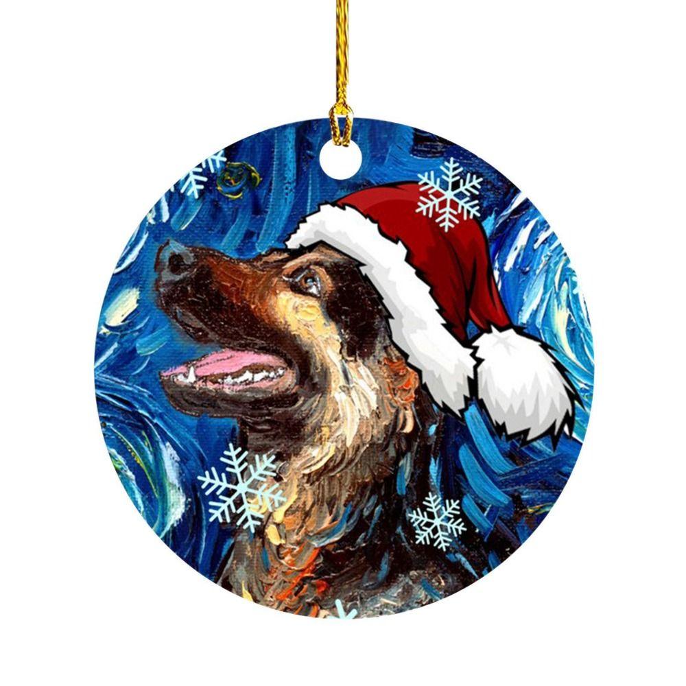 

Decorative Cartoon Dog Christmas Tree Pendant 2D Xmas Dogs Cat Keychain Car B