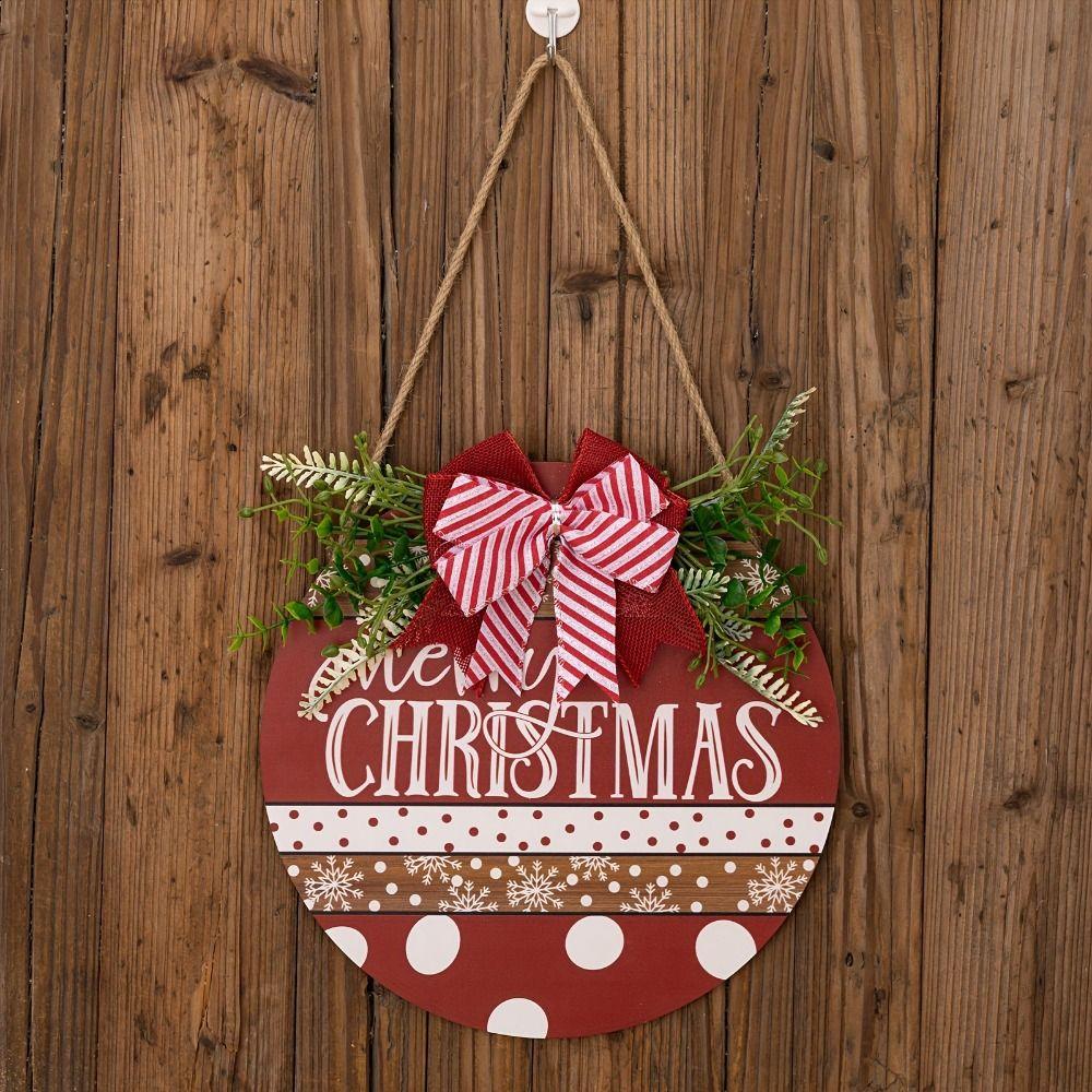 Wood Christmas Door Sign Deer Christmas Wreaths Signs Creative Front Door Pendant  New Year
