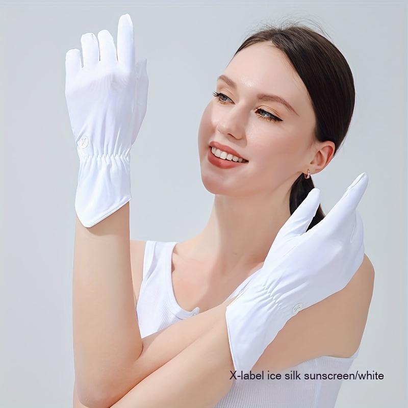 Sunscreen Gloves for Women, Ice Silk, Summer UV Protection, Outdoor Thin Design, Cycling, Driving, Anti Slip