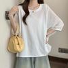 Navava Women Lace Loose FiT Round Neck ShorT Sleeve T shirT nT2753
